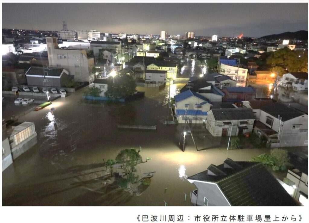 台風による市内の水害の様子