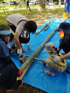 流しそうめん作成の様子１